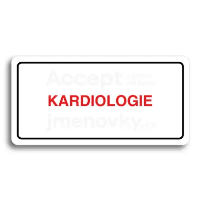 Piktogram "KARDIOLOGIE" - bílá tabulka - barevný tisk