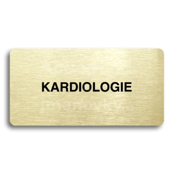Piktogram "KARDIOLOGIE" - zlatá tabulka - černý tisk bez rámečku