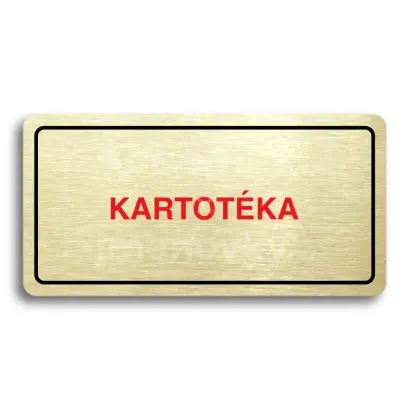 Piktogram "KARTOTÉKA" - zlatá tabulka - barevný tisk