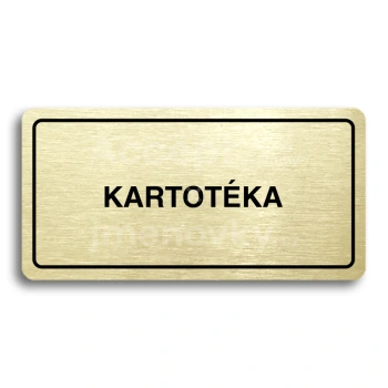 Piktogram "KARTOTÉKA" - zlatá tabulka - černý tisk
