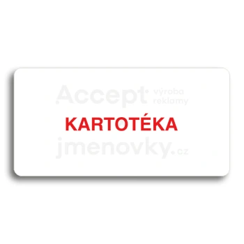 Piktogram "KARTOTÉKA" - bílá tabulka - barevný tisk bez rámečku