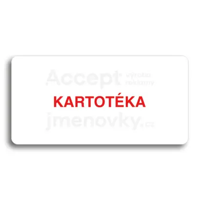 Piktogram "KARTOTÉKA" - bílá tabulka - barevný tisk bez rámečku
