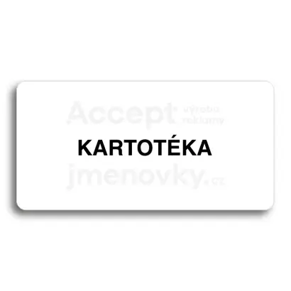 Piktogram "KARTOTÉKA" - bílá tabulka - černý tisk bez rámečku