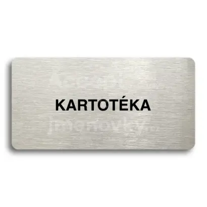 Piktogram "KARTOTÉKA" - stříbrná tabulka - černý tisk bez rámečku