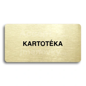 Piktogram "KARTOTÉKA" - zlatá tabulka - černý tisk bez rámečku