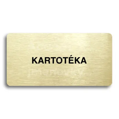 Piktogram "KARTOTÉKA" - zlatá tabulka - černý tisk bez rámečku