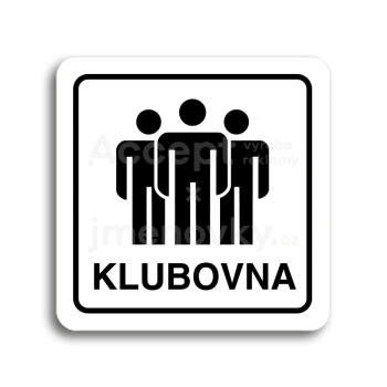 Piktogram "klubovna II" - bílá tabulka - černý tisk