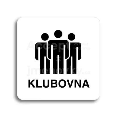 Piktogram "klubovna II" - bílá tabulka - černý tisk bez rámečku