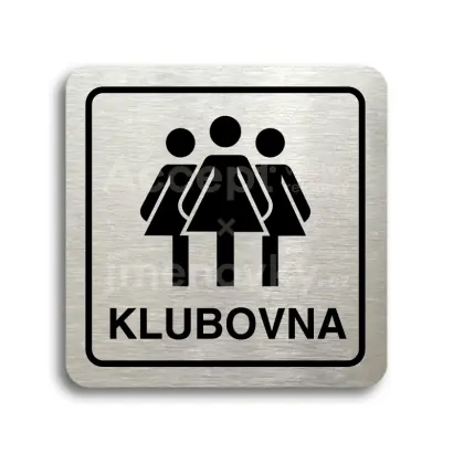 Piktogram "klubovna III" - stříbrná tabulka - černý tisk