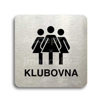 Piktogram "klubovna III" - stříbrná tabulka - černý tisk bez rámečku