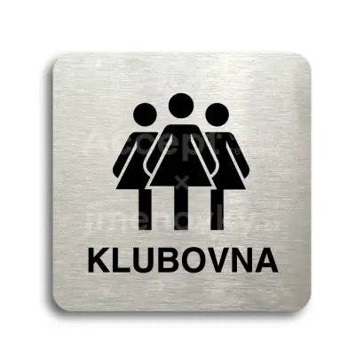 Piktogram "klubovna III" - stříbrná tabulka - černý tisk bez rámečku
