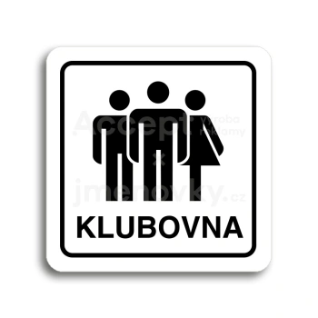 Piktogram "klubovna IV" - bílá tabulka - černý tisk