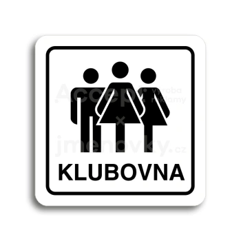 Piktogram "klubovna V" - bílá tabulka - černý tisk