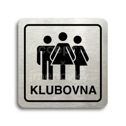 Piktogram "klubovna V" - stříbrná tabulka - černý tisk