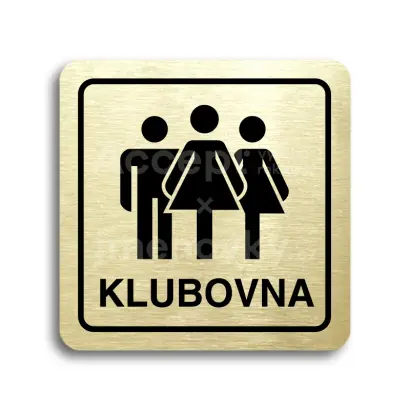 Piktogram "klubovna V" - zlatá tabulka - černý tisk