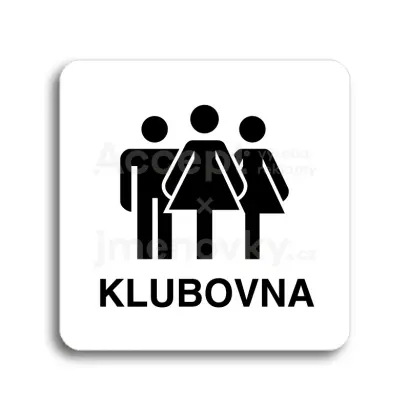 Piktogram "klubovna V" - bílá tabulka - černý tisk bez rámečku