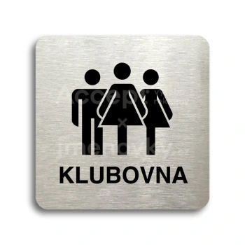 Piktogram "klubovna V" - stříbrná tabulka - černý tisk bez rámečku