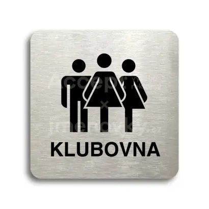 Piktogram "klubovna V" - stříbrná tabulka - černý tisk bez rámečku