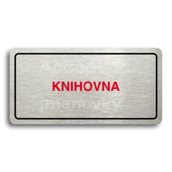 Piktogram "KNIHOVNA" - stříbrná tabulka - barevný tisk