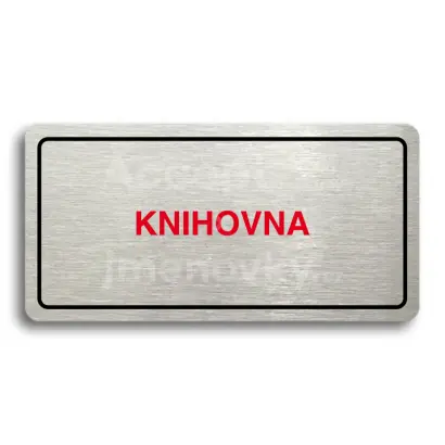 Piktogram "KNIHOVNA" - stříbrná tabulka - barevný tisk