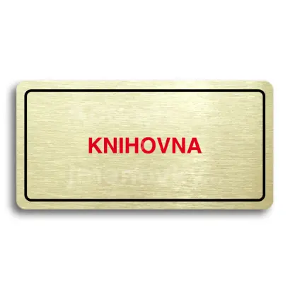 Piktogram "KNIHOVNA" - zlatá tabulka - barevný tisk