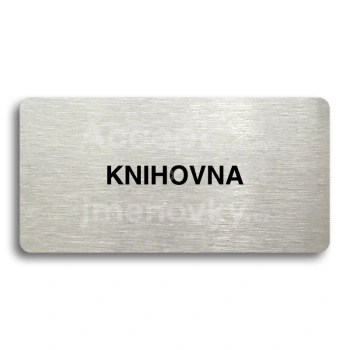 Piktogram "KNIHOVNA" - stříbrná tabulka - černý tisk bez rámečku