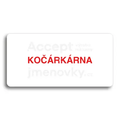 Piktogram "KOČÁRKÁRNA" - bílá tabulka - barevný tisk bez rámečku