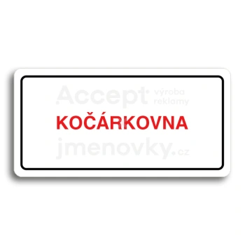 Piktogram "KOČÁRKOVNA" - bílá tabulka - barevný tisk