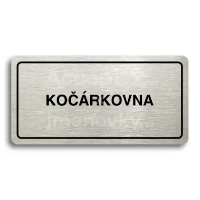 Piktogram "KOČÁRKOVNA" - stříbrná tabulka - černý tisk