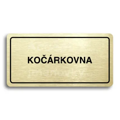 Piktogram "KOČÁRKOVNA" - zlatá tabulka - černý tisk