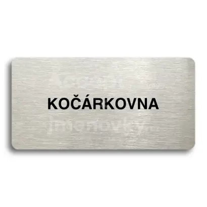 Piktogram "KOČÁRKOVNA" - stříbrná tabulka - černý tisk bez rámečku