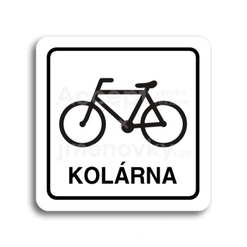 Piktogram "kolárna" - bílá tabulka - černý tisk