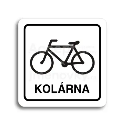 Piktogram "kolárna" - bílá tabulka - černý tisk
