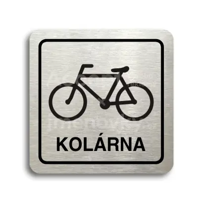 Piktogram "kolárna" - stříbrná tabulka - černý tisk