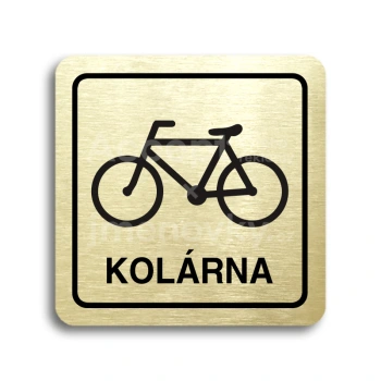 Piktogram "kolárna" - zlatá tabulka - černý tisk