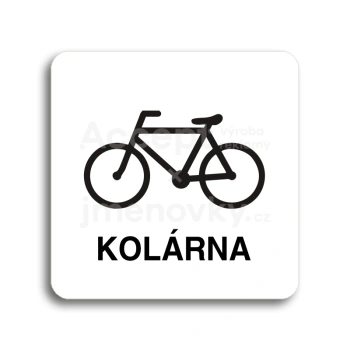 Piktogram "kolárna" - bílá tabulka - černý tisk bez rámečku