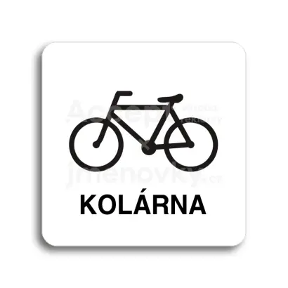 Piktogram "kolárna" - bílá tabulka - černý tisk bez rámečku