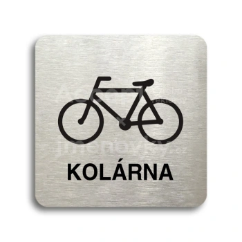 Piktogram "kolárna" - stříbrná tabulka - černý tisk bez rámečku