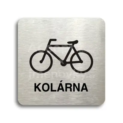 Piktogram "kolárna" - stříbrná tabulka - černý tisk bez rámečku