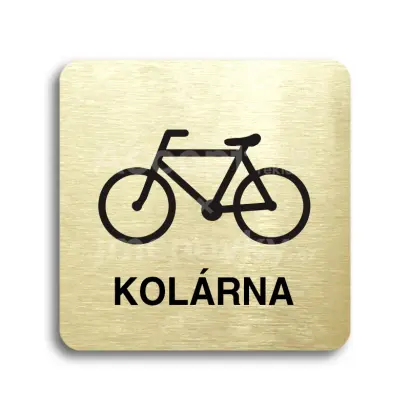 Piktogram "kolárna" - zlatá tabulka - černý tisk bez rámečku