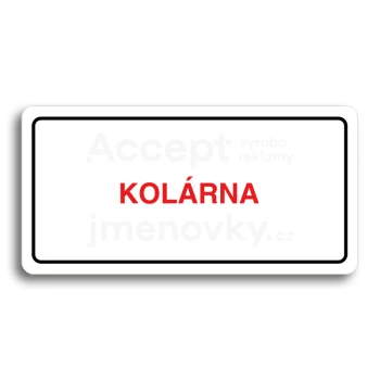 Piktogram "KOLÁRNA" - bílá tabulka - barevný tisk