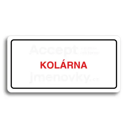 Piktogram "KOLÁRNA" - bílá tabulka - barevný tisk