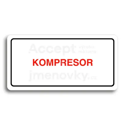Piktogram "KOMPRESOR" - bílá tabulka - barevný tisk