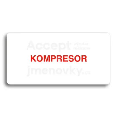 Piktogram "KOMPRESOR" - bílá tabulka - barevný tisk bez rámečku