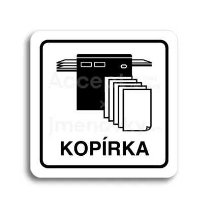 Piktogram "kopírka" - bílá tabulka - černý tisk