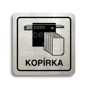 Piktogram "kopírka" - stříbrná tabulka - černý tisk