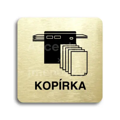 Piktogram "kopírka" - zlatá tabulka - černý tisk bez rámečku