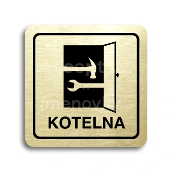 Piktogram "kotelna" - zlatá tabulka - černý tisk