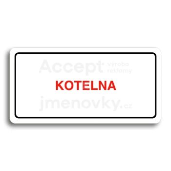 Piktogram "KOTELNA" - bílá tabulka - barevný tisk