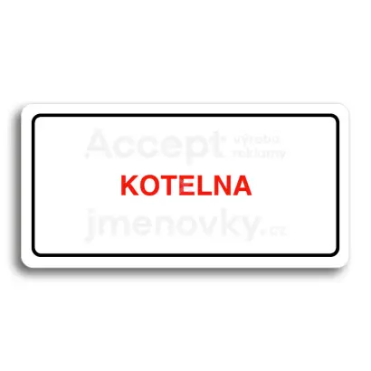 Piktogram "KOTELNA" - bílá tabulka - barevný tisk